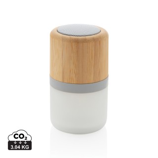 Altavoces personalizados Bambú 3W con luz cambiante